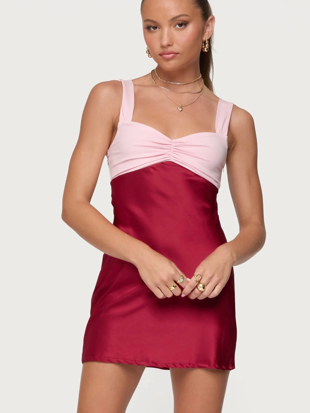 NWT Edikted Contrast Stain Effect Mini Dress